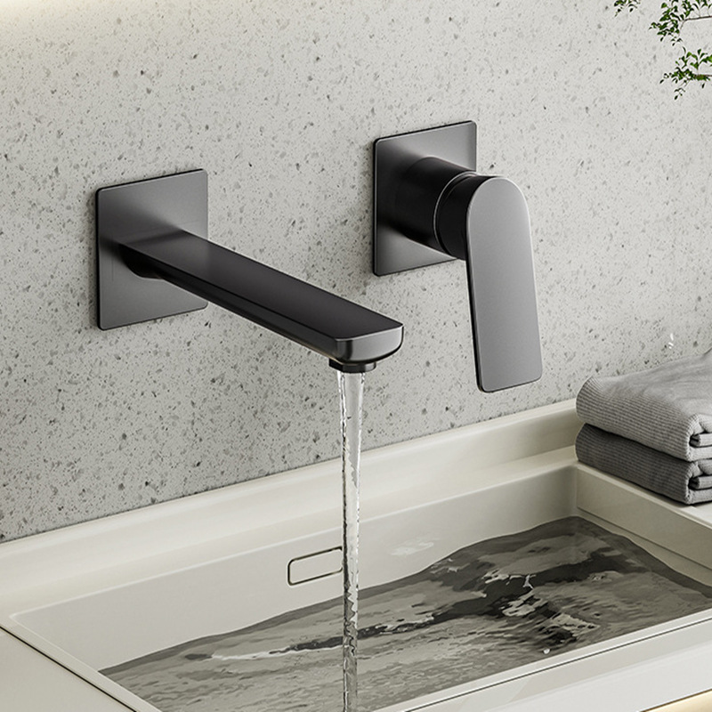 暗装水龙头洗手池入墙式卫生间洗脸盆冷热隐藏铜龙头